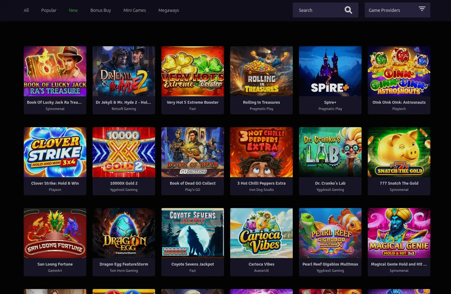 Interfaccia mobile Buran Casino con slot e live casino